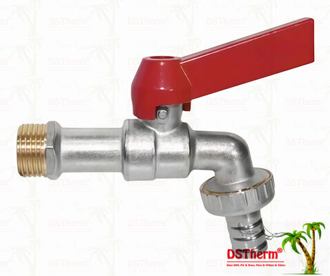 Keran Bibcock Aluminium Klasik Berlapis Nikel Tugas Berat dengan Gagang Lurus, Keran Air, Keran Air 1/2