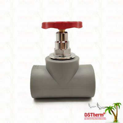 PPR Stop Valve berlapis krom abu-abu dengan kartrid kuningan Global Vlave 20-110mm
